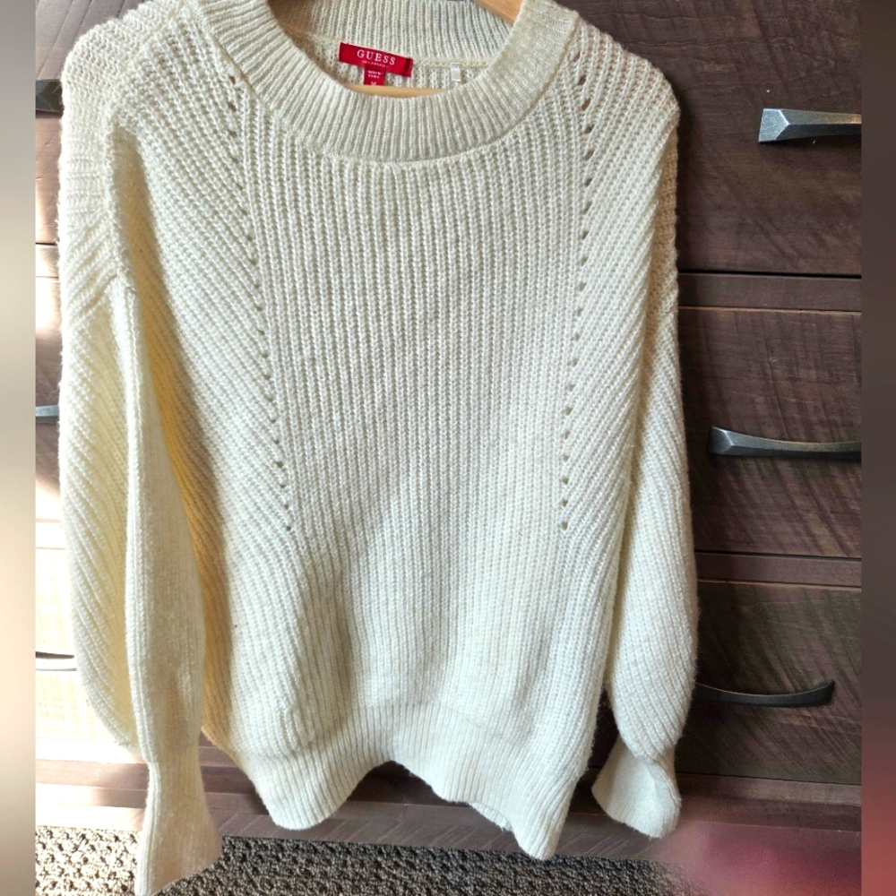 Guess Women's Ivory Knit Sweater